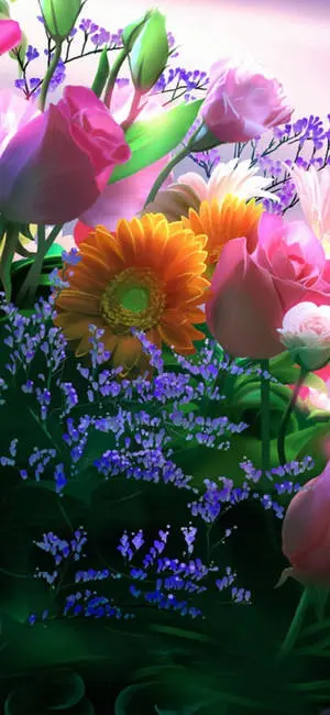 3D Flower Phone Background