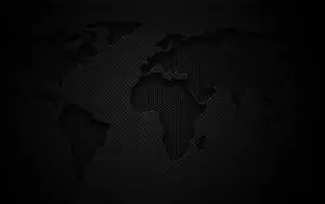 3D World Map Pitch Black Pattern
