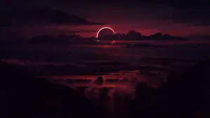 4K Ultra HD Dark Red Moon