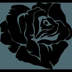 Abstract Black Rose Silhouette