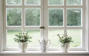 Aesthetic Home With White Painted Windows