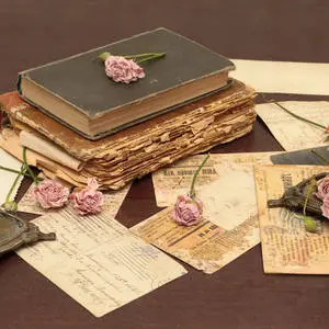 Aesthetic Vintage iPad Books And Flowers