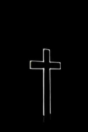 White Cross All Black Background