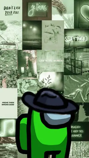 Among Us Aesthetic Green Collage
