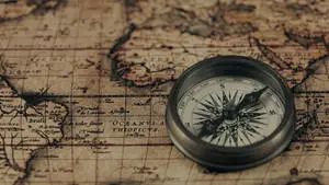 Antique Wood Compass