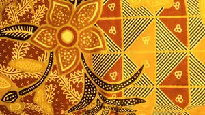 Batik Orange Brown Flower Shapes  