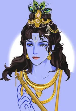 Beautiful Krishna Vector Art
