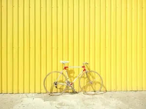 Bike In Yellow Vintage Aesthetic Wall