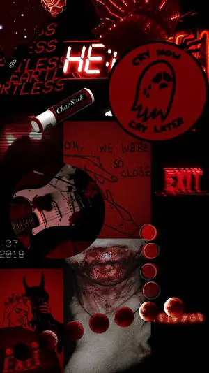 Black And Bloody Red Aesthetic iPhone