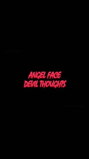 Angel Face Devil Thoughts Black And Red Aesthetic Typography