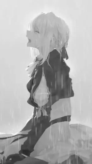 A mysterious anime boy in black and white