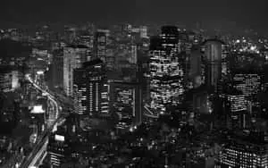 Black And White City Lights High View Background
