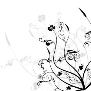 Black And White Flower 2D Artwork Stems