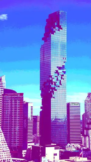 A Blue Aesthetic of Modern Buildings in a Cityscape