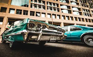 Blue Retro Aesthetic 4K Car