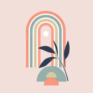 Boho Rainbow Leaf