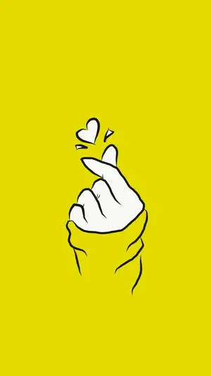 Bright Yellow Saranghae Finger Heart