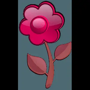 Cartoon Style Pink Flower
