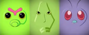Caterpie, Metapod, And Butterfree Faces Desktop