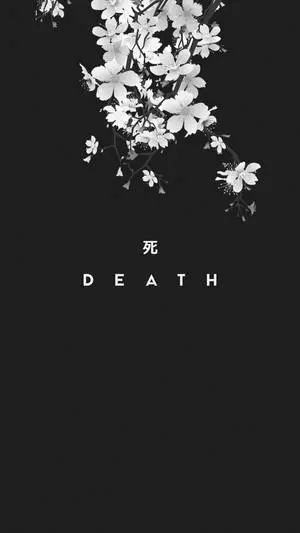 Cherry Blossoms Anime Black And White iPhone