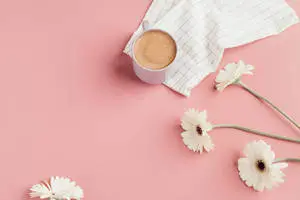Coffee And Flowers Pastel Desktop