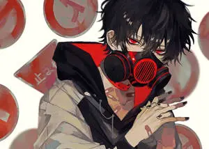 Cool Boy Anime With Gas Mask