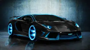 Cool Cars: Black Lamborghini With Blue Accents