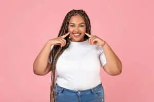 Curvy Woman Smiling Widely