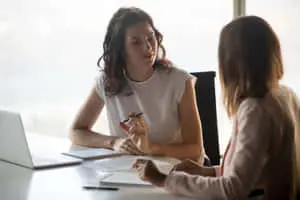 Customer Woman Talking