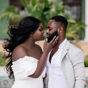 Cute Black Couple White Aesthetic Wedding Picture