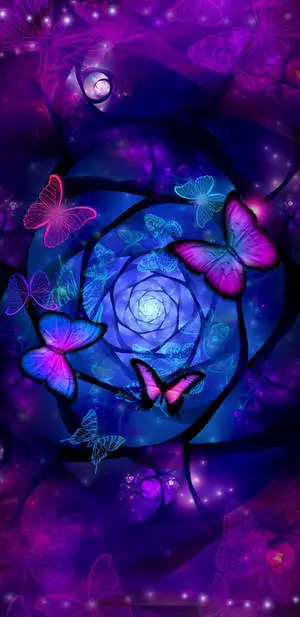 Cute Blue Phone Flower Butterfly