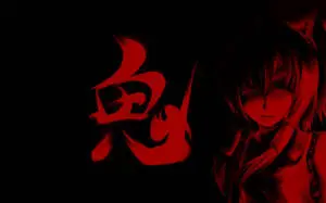 Cute Dark Red Anime Fox Girl
