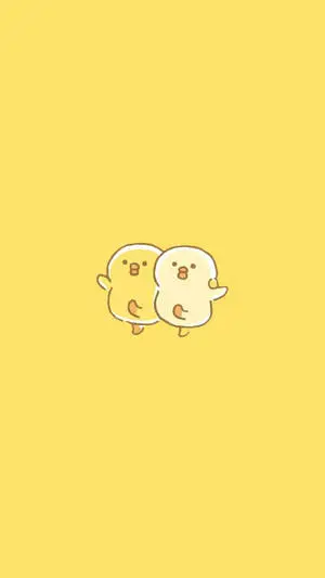 Dancing Ducks On Cute Pastel Yellow Aesthetic