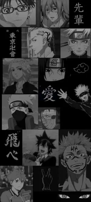 Dark Aesthetic Cartoon Various Anime Characters