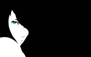 Dark Girl Blue Eyes Digital Drawing
