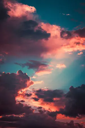 Dark Pink Vintage Aesthetic Clouds 