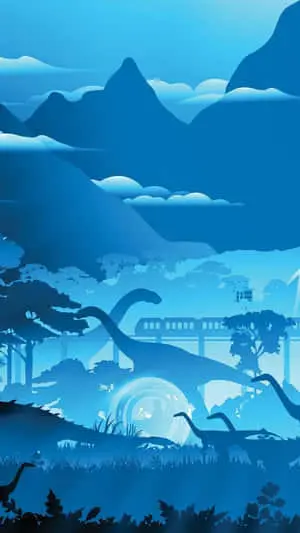 Dinosaurs Cool Blue Fantasy Island Picture