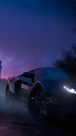 Drift Car Under A Purple Sky
