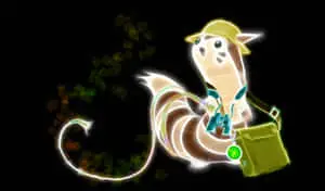 Furret Drawn With Lights With Black Backdrop