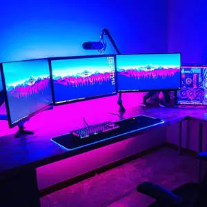 Gaming Room Three Monitors