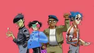 Gorillaz 4K Red Aesthetic