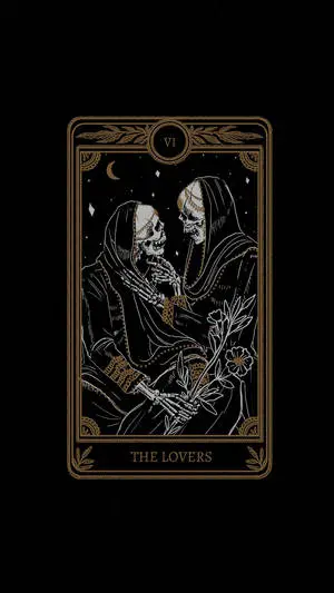 Goth Aesthetic The Lovers Tarot Card Digital Art