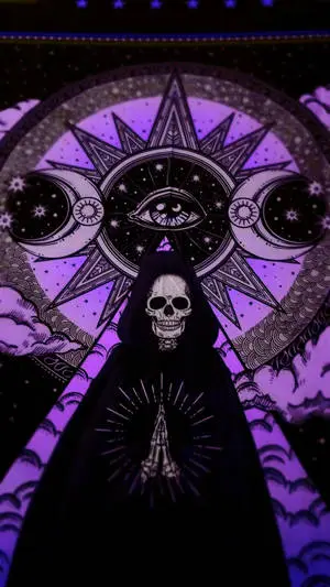 Goth Aesthetic Skeleton Tarot Card