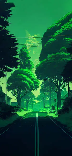 A tranquil green landscape full of leaves
