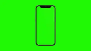 a green screen with a phone on it