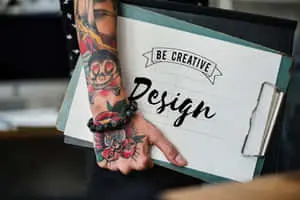 Hand Tattoo With Be Creative Clipboard Design
