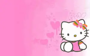 Hello Kitty With Orange And Green Bow Background