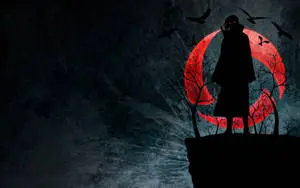Itachi Uchiha Black Silhouette And Sharingan 