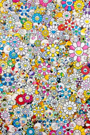 Large Smileys Takashi Murakami 4K