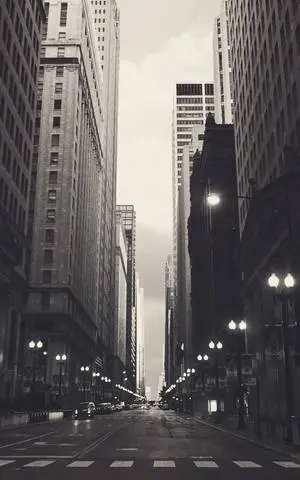 Lasalle Street Station Black White iPhone